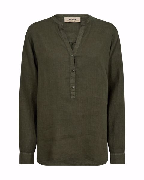 MMDanna Linen Blouse Dusty Olive MosMosh